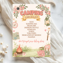 Boho Pink Camping-Checkliste
