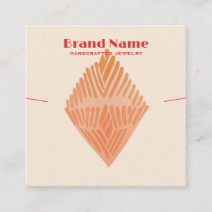 Boho Pink Charm Minimalistisch Art Necklaske Displ Quadratische Visitenkarte