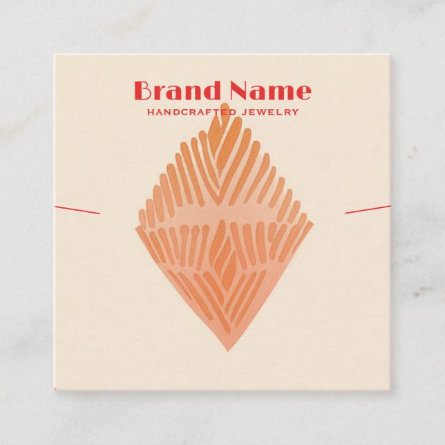 Boho Pink Charm Minimalistisch Art Necklaske Displ Quadratische Visitenkarte (Vorderseite)