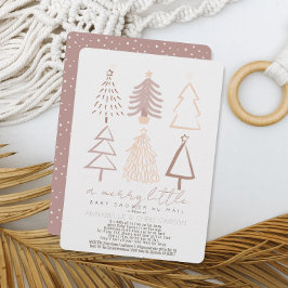 Boho Pink Christmas Trees Baby Shower by Mail Einladung