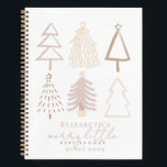 Boho Pink Christmas Trees Baby Shower Notizbuch<br><div class="desc">Dieses hoteleigene "fröhliche kleine Babydusche"-Gästebuch mit Weihnachtsbäumen in staubigen Rosatönen. Personalisieren Sie es für Ihre Bedürfnisse. In meinem Geschäft finden Sie passende Produkte.</div>