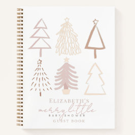 Boho Pink Christmas Trees Baby Shower Notizbuch