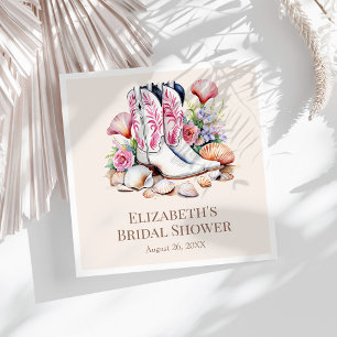 Boho Pink Cowgirl Cowgirl Boots Brautparty Serviette