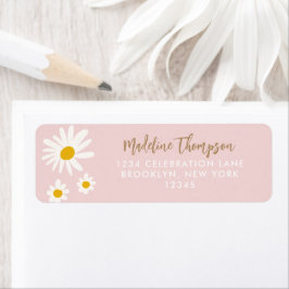 Boho Pink Daisy Blume Floral Script Typografie