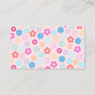 Boho Pink Daisy Blume Pattern Visitenkarte