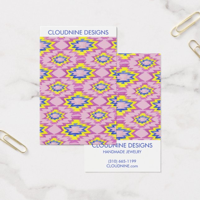 Boho Pink Earring Necklace Juwelier Display Card (Büro)