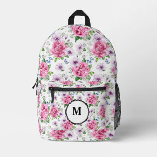 BoHo Pink Floral Bedruckter Rucksack