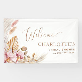 Boho Pink Floral | Brautparty Willkommensbanner Banner