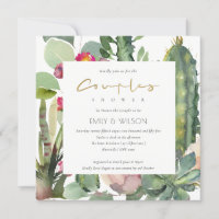 BOHO PINK FLORAL CACTI FOLIAGE COUPLES SHOWER