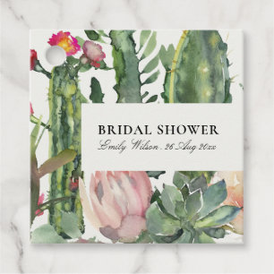 BOHO PINK FLORAL DESERT CACTI FAUNA BRAUTPARTY GESCHENKANHÄNGER