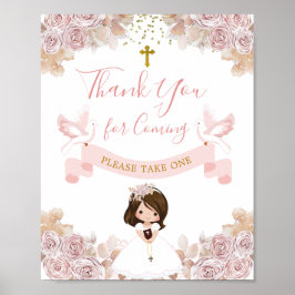 Boho Pink Floral Girl 1. Heilige Kommune Vielen Da Poster