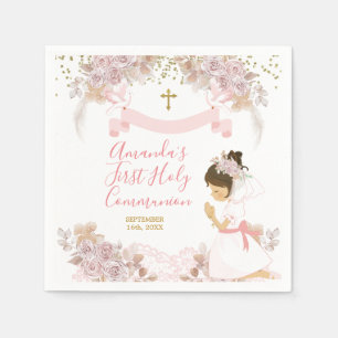 Boho Pink Floral Girl FIRST Heilige Kommune Serviette