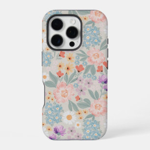Boho Pink Floral iPhone 16 Pro Hülle