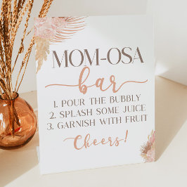 Boho Pink Floral Mama-Osa Baby Dusche Mimosa Bar Sockelschild