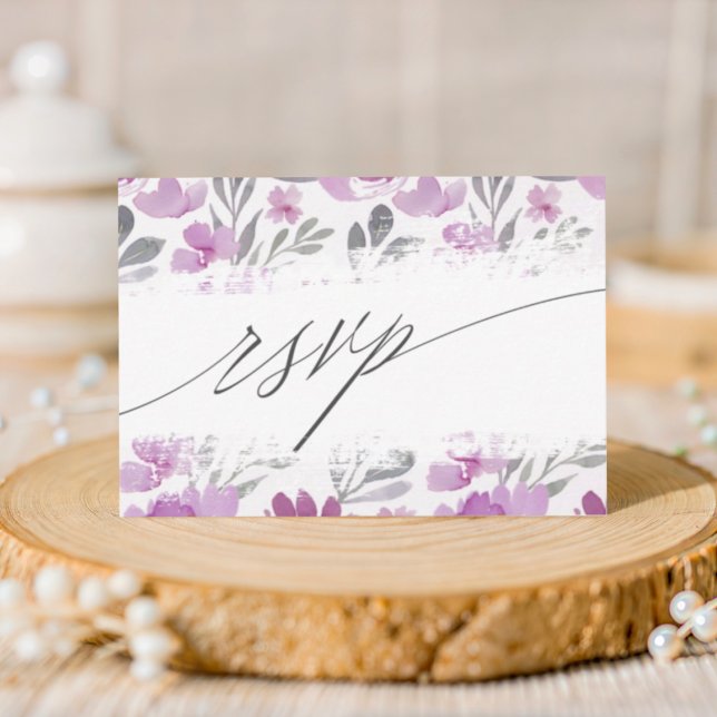 Boho Pink Floral Wedding RSVP Karte (Von Creator hochgeladen)