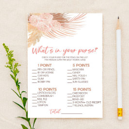 Boho Pink Floral What's In Purse Baby Shower Game Briefpapier