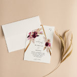 Boho Pink Frame Pampas Grass Floral Wedding Einladung<br><div class="desc">Holen Sie Ihre Gäste in die Begeisterung für Ihre Hochzeit mit Ihrer Boho Pink Pampas Grass Floral Einladung.</div>