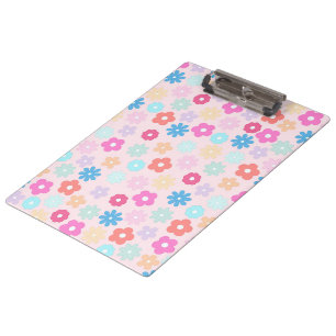 Boho Pink Gänseblümchen Blumen Muster Klemmbrett