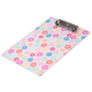 Boho Pink Gänseblümchen Blumen Muster Klemmbrett