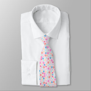Boho Pink Gänseblümchen Blumen Muster Krawatte