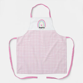 Boho Pink Gingham Custom Mama Est. Year keepsake Schürze