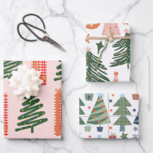 Boho Pink Green Blue Weihnachtsbaumen Urlaub