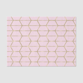 Boho Pink Hexagon Gold Geometric Glam Sweet 16 Seidenpapier