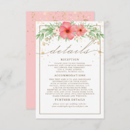 Boho Pink & Ivory Greenery Blumenzettel Begleitkarte