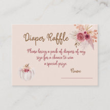 Boho Pink Kürbis Herbst Windel-Raffle 