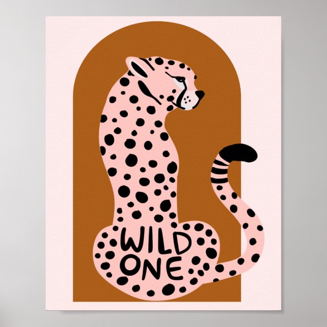 Boho Pink Leopard Wild One Art Print Poster (Vorne)