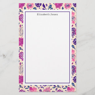 Boho Pink + Lila florales Ombre Muster Briefpapier