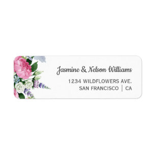 Boho Pink Lilac Wildblumen Hochzeit personalisiert
