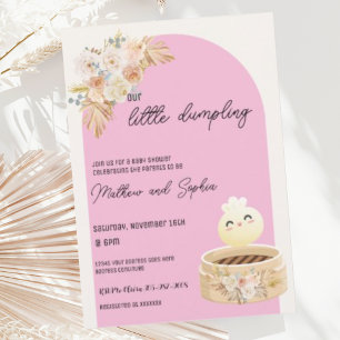 Boho Pink Little Dumpling Baby Shower Einladung