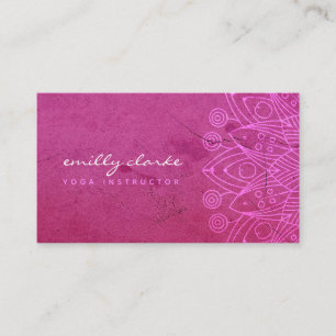Boho Pink Mandala Yoga Wellness Instructor Girly Visitenkarte