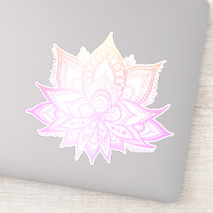 Boho Pink Ombre Lotus Blume Aufkleber