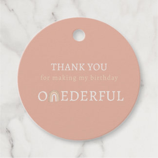 Boho Pink Onederful First Birthday Party - Tag der Geschenkanhänger