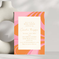 Boho Pink Orange Abstrakt Marble Brautparty