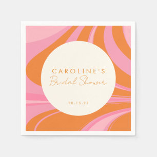 Boho Pink Orange Abstrakte Benutzerdefinierte Brid Serviette