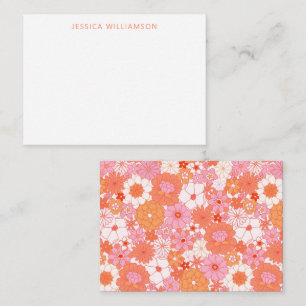 Boho Pink Orange Individuelle Name Geschenkverpack Mitteilungskarte
