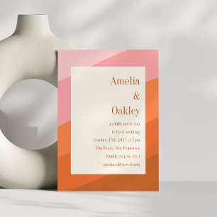 Boho Pink Orange Terrakotta Helle Auffallende Hoch Einladung