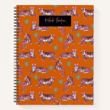 Boho Pink Orange Tiger Animal Pattern  