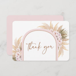 Boho Pink Pampas Grass Dankeschön Karte