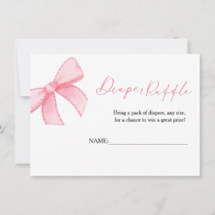 Boho Pink Schleife Windel-Raffle für Baby Shower K Einladung