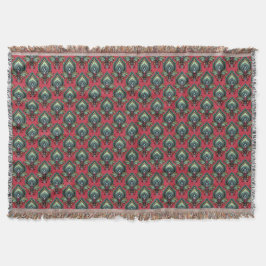 Boho Pink und Aqua Extravagante Muster Throw Blank Decke