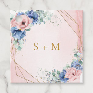 Boho pink und blau-blauer Eukalyptus favorisieren  Geschenkanhänger