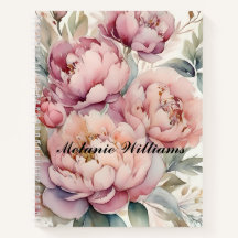 Boho Pink Watercolor Peonies | Personalisierter Na