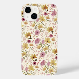 Boho Pink Watercolor Wildblume Case-Mate iPhone 14 Hülle