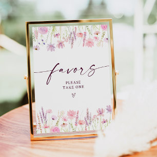 Boho Pink Wildblume Geburtstagsparty bevorzugt Sig Poster