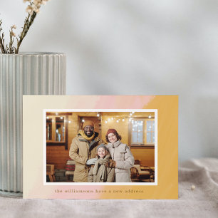 Boho Pink Yellow Wir haben das neue Address-Foto v Ankündigung