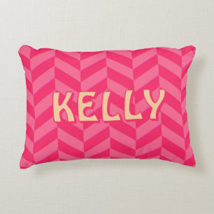 Boho Pink Zickzack Ikat Inspiriert Muster Red Acce Dekokissen